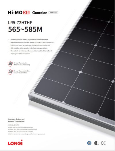 Tấm pin năng lượng mặt trời HIMO X6-580W